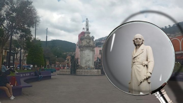 La curiosa estatua de Miguel Hidalgo que “llora”, en esta plaza de Pachuca