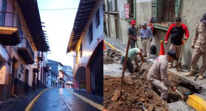 Por socavón, descubren túnel histórico en Xalapa de más de 100 años, cerca de la catedral