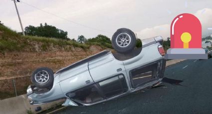 Vuelca familia sobre la carretera Pachuca-Tulancingo; al menos un lesionado