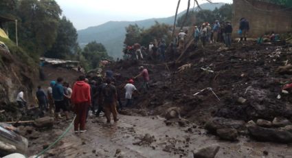 Cerro sepulta a pueblo de Jilotzingo, en Edomex