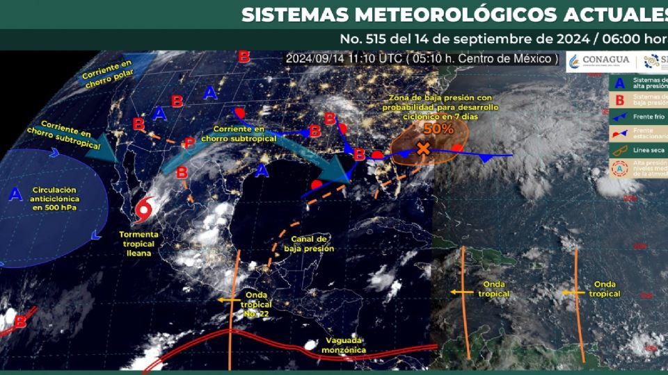 Tormenta Ileana toca tierra en Ahome, Sinaloa