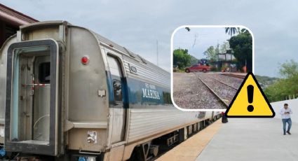 VIDEO: Hombre se lanza de camioneta para no ser arrollado por el tren en Oteapan