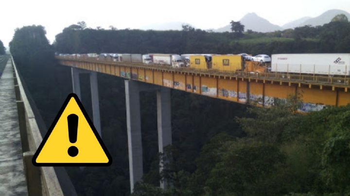 Puente Metlac cumple un año en obra: Sigue tráfico intenso con filas kilométricas