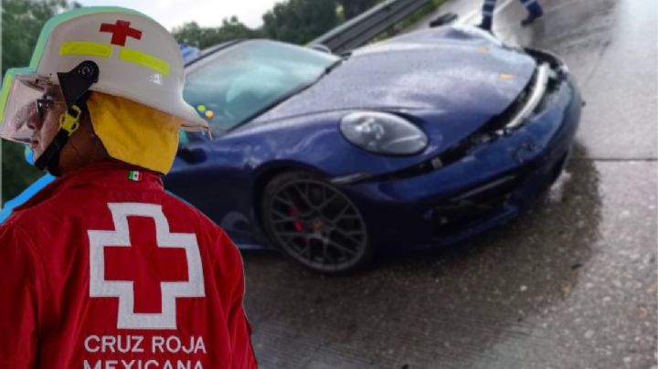 Porsche de más de 2 millones de pesos choca en autopista de Hidalgo; así quedó