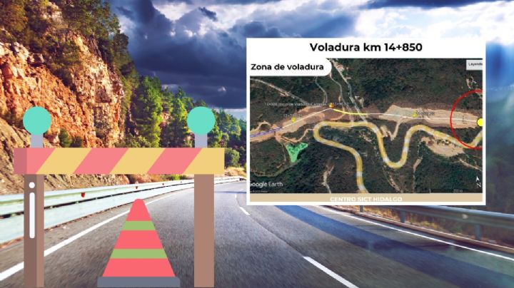 Carretera Pachuca- Huejutla cerrada por voladura en esta fecha y hora