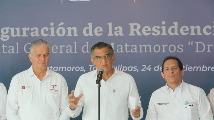 Inaugura Américo albergue y residencia en hospital de Matamoros durante enlace con el presidente AMLO