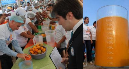 En este municipio de Veracruz se hizo el vaso con jugo de naranja más grande del mundo