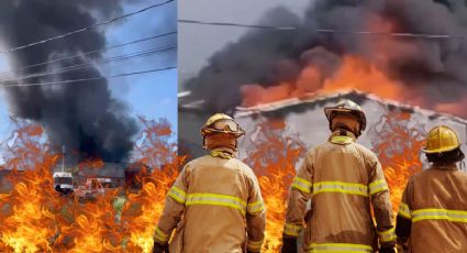 Desalojan viviendas por fuerte incendio en bodega de Ciudad Sahagún I FOTOS