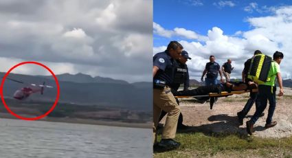 Helicóptero se desploma en "Presa Chihuahua" | VIDEO