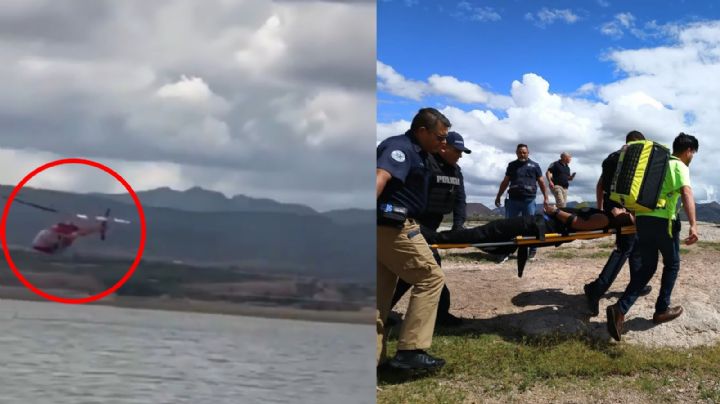 Helicóptero se desploma en "Presa Chihuahua" | VIDEO