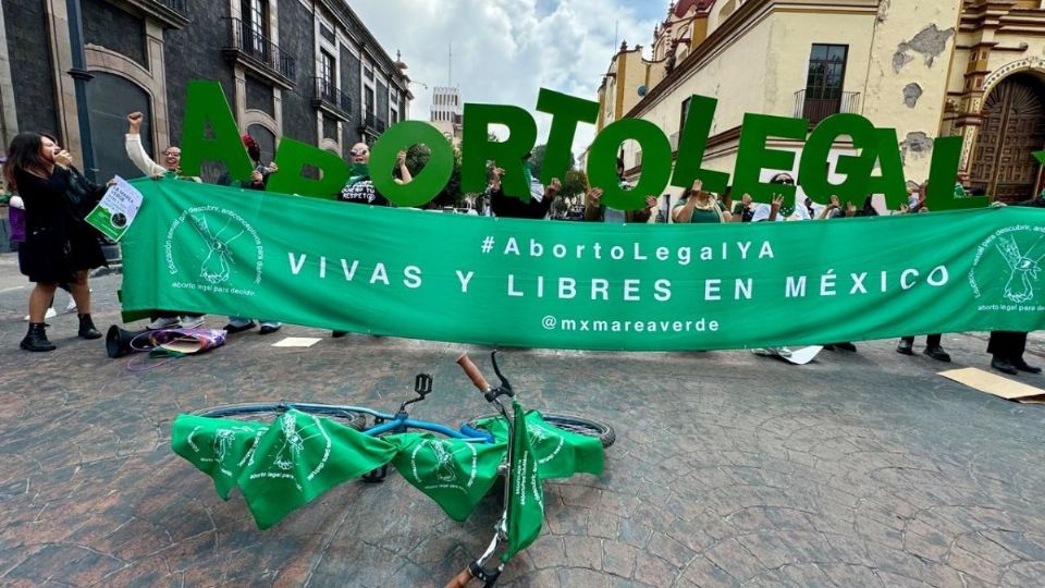 Las manifestantes se reunieron frente a la sede del Congreso del Estado de México, en la ciudad de Toluca e hicieron un pronunciamiento.