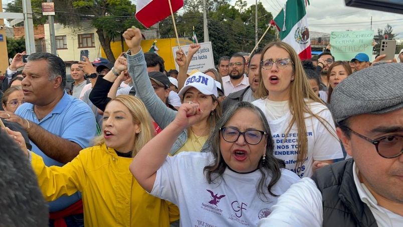 Norma Piña, ministra presidenta de la Suprema Corte de Justicia de la Nación, en protesta contra la reforma judicial en San Lázaro