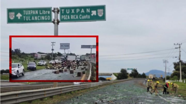 Caos en “Bajada de la muerte” de Tulancingo: rapiña de cerveza y cierre al tráfico; ¿ya hay paso?