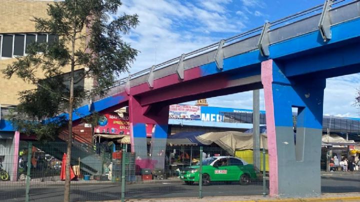 Reparan puente peatonal de Celaya y cambiaría de color