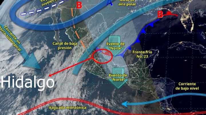 Frente frío 23 traerá más lluvias a Hidalgo este martes 14 de enero
