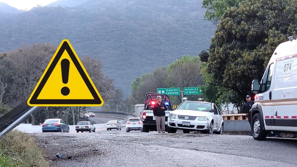 Vuelca coche en autopista Orizaba - Puebla, cerca de curva de la Laguna de Nogales; esto sabemos