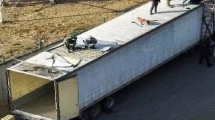 En el techo de este tráiler ocultaban 300 kilos de cocaína