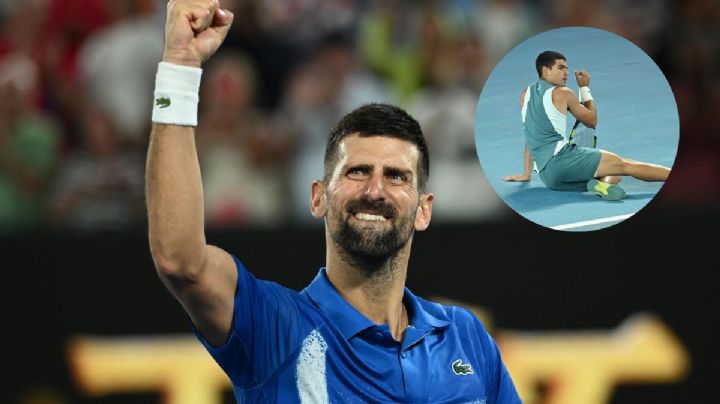 La reacción de Novak Djokovic tras eliminar a Carlos Alcaraz en el Abierto de Australia