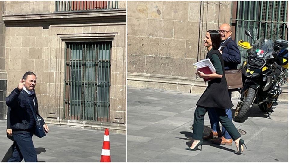 Ninguno de los secretarios captados en Palacio Nacional han querido dar declaraciones.