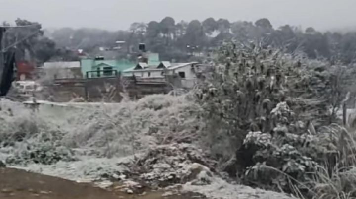 Nieve cubre municipios de Hidalgo, hasta muñecos hicieron; así las imágenes