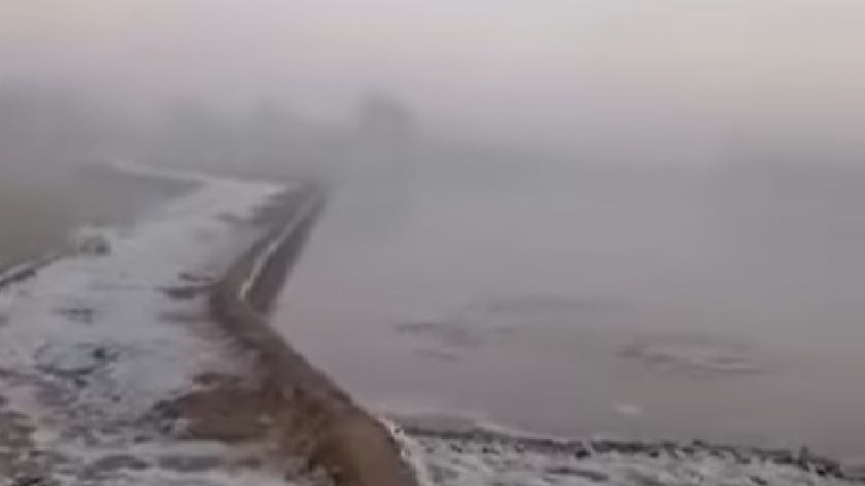 Aguanieve la madrugada de ayer en Mesas de Jesús, San Luis de la Paz,