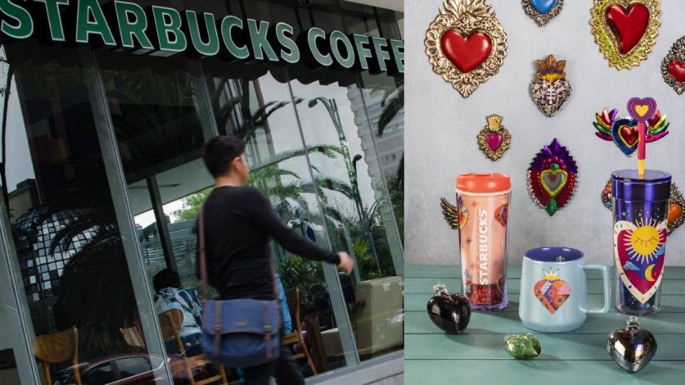 La colección de San Valentín 2025 de Starbucks de San Miguel de Allende está conformada por cuatro vasos y una taza.