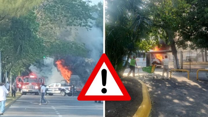 Otra de camiones: se incendia autobús ruta 84 en avenida Díaz Mirón, de Veracruz