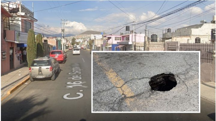 Se abre profundo socavón en colonia de Pachuca; vecinos temen derrumbe