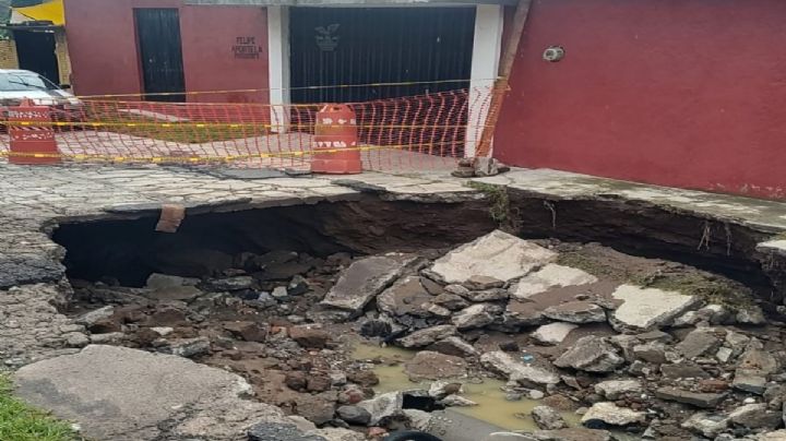 Así se ve el nuevo mega socavón en Puebla