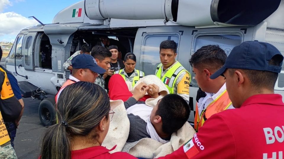 Los enfermos y lesionados llegaron a Pachuca en helicóptero