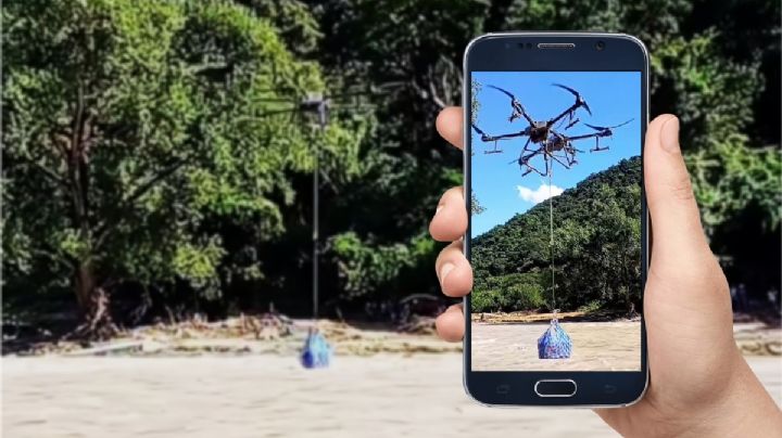 Tragedia en Hidalgo incentiva la creatividad: dron lleva víveres y medicinas | VIDEO