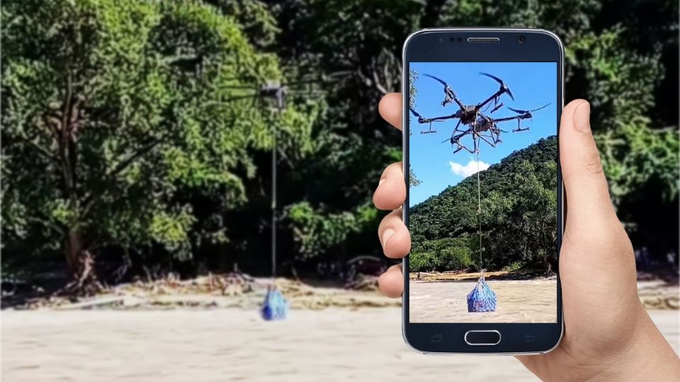 Con el dron se ha podido transportar lo equivalente a tres camionetas cargadas con víveres