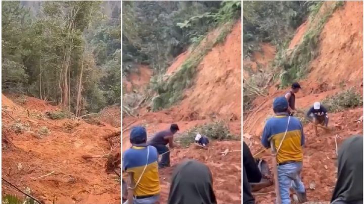 Maestro de Conafe en Hidalgo queda sepultado en derrumbe; así lo rescataron | VIDEO