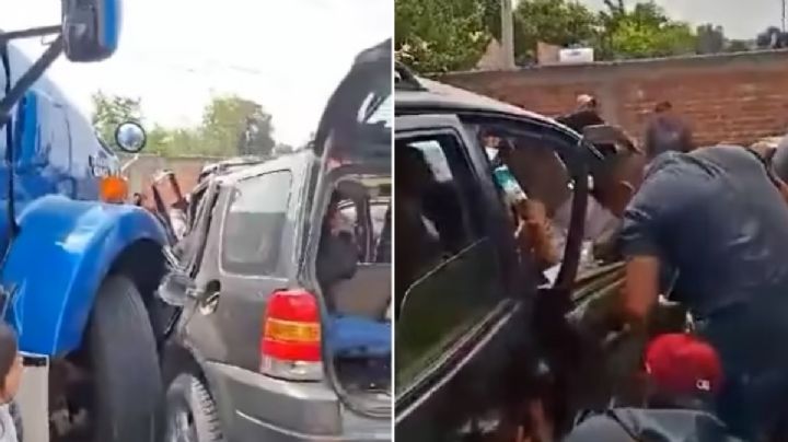 Impacta tráiler a camioneta en la carretera Valle-Huanímaro; 2 muertos y 3 lesionados