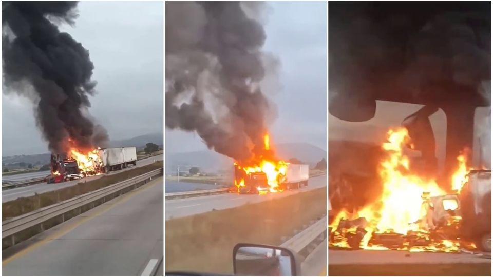 Los tráileres quedaron envueltos entre las llamas