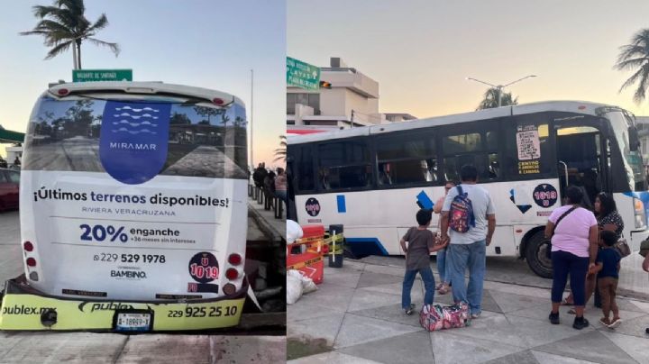 Pasajeros viven terror cuando socavón se traga camión boqueño en el bulevar de Veracruz