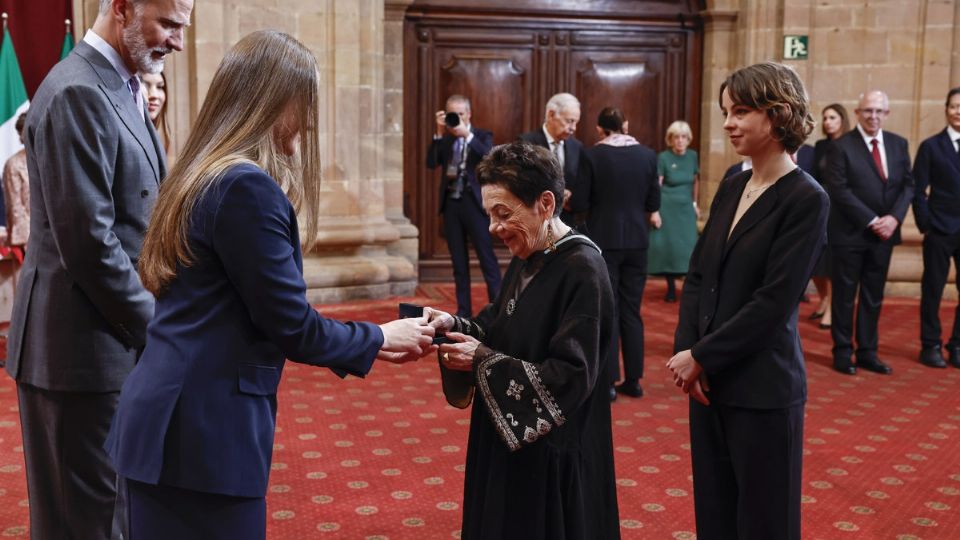 En el acto de recibir el premio