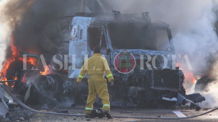¡Alerta Vial! Pipa incendiada en el tramo Plan del Río de la autopista Xalapa-Veracruz
