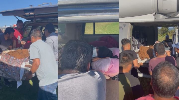 Trasladan a Rubén con cáncer terminal, a su hogar en Ilamatlán; llevaban víveres en helicóptero