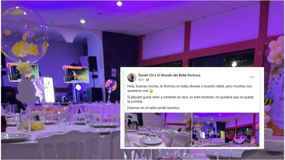 El padre, primerizo al parecer, invitó a quienes quisieran acudir a su evento para no desperdiciar la comida