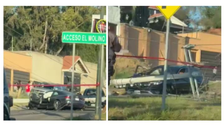 Quiso esquivar un bache y chocó su Audi con un poste, cerca de Gran Jardín