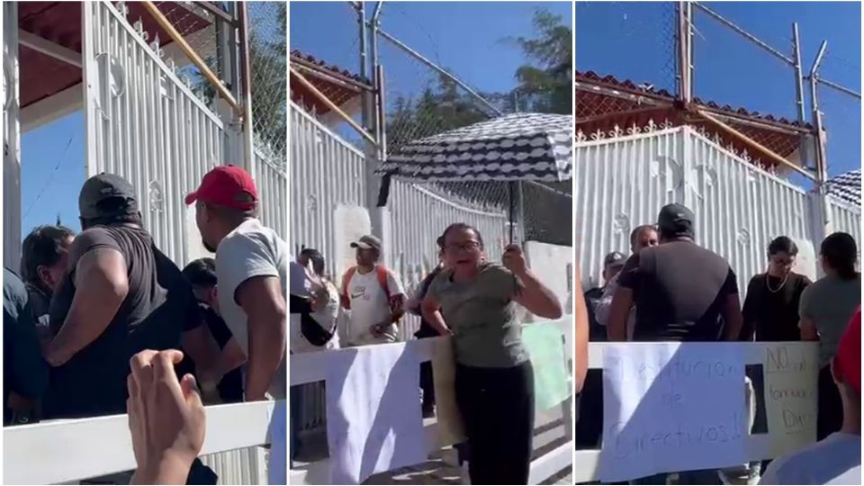 La violencia afuera del plantel duró varios minutos