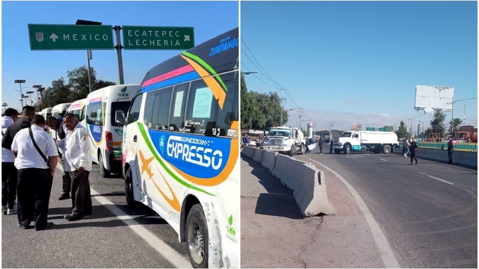 Transportistas y piperos son quienes bloquean en la México-Pachuca