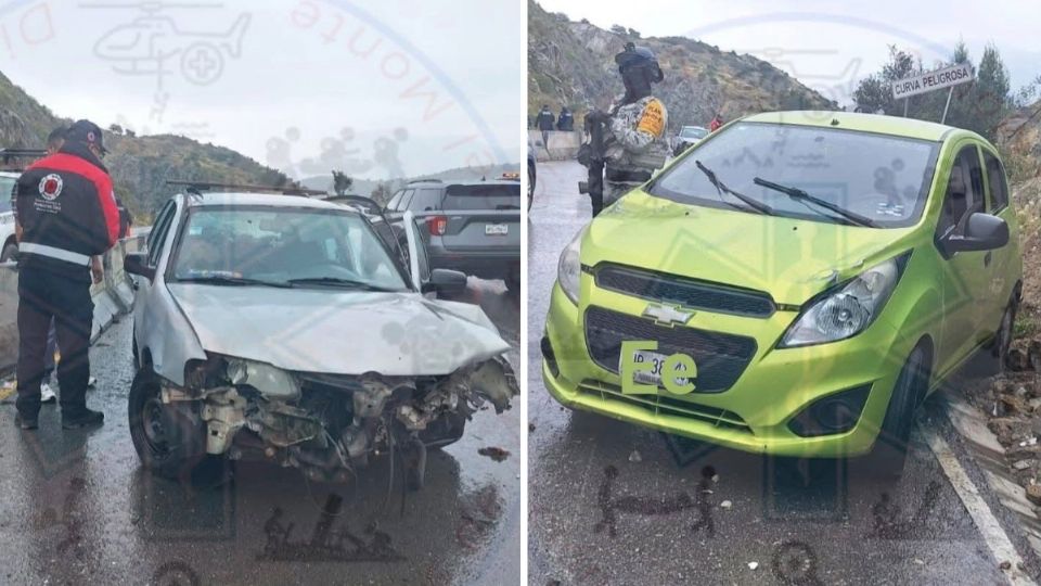 Por fortuna no hay personas lesionadas de gravedad; pero se reportan lluvia en la carretera y se pide a los hidalguenses conducir con precaución