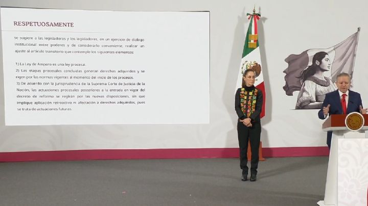 Sheinbaum presenta tres ajustes sobre retroactividad en la Ley de Amparo