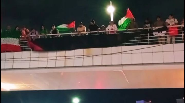 Manifestantes toman Malecón del Río en apoyo a Palestina