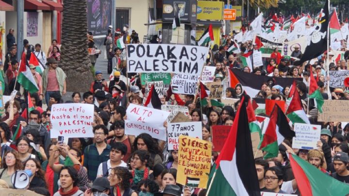 Marcha pro-Palestina en CDMX concluye sin incidentes; exigen frenar guerra y genocidio