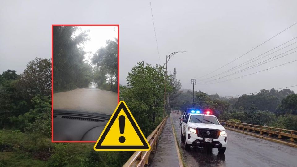 Sin paso en carretera Misantla - Martínez de la Torre por desbordamiento de río