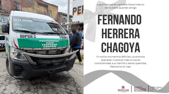 Fallece Fernando Herrera tras ser atropellado por combi en el centro de Pachuca