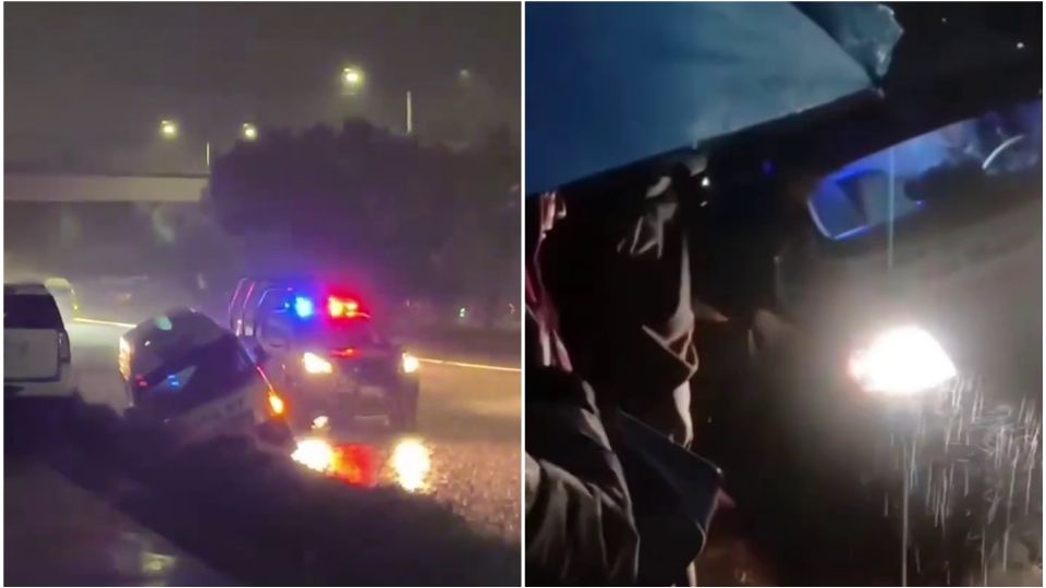 Las combis quedaron de lado y semi sumergidas